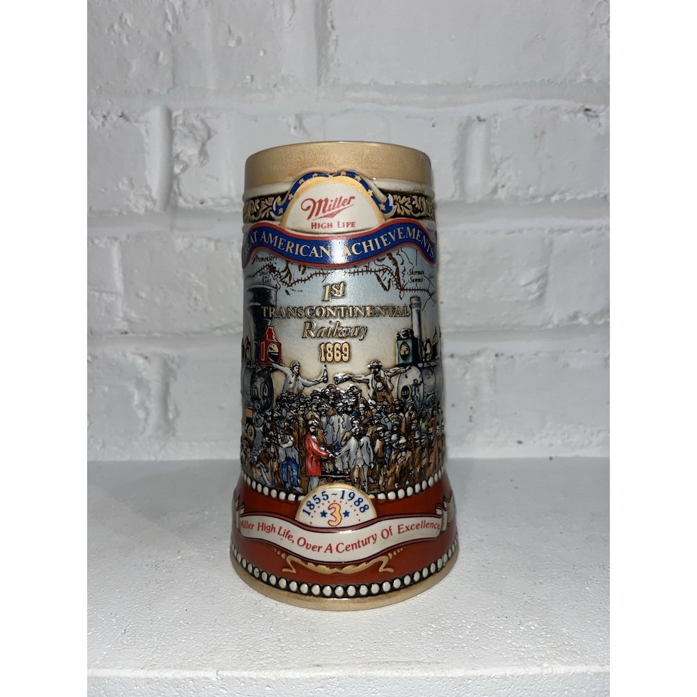 Miller High Life Beer Stein 1855-1988 Great American Achievements #3 Carolina